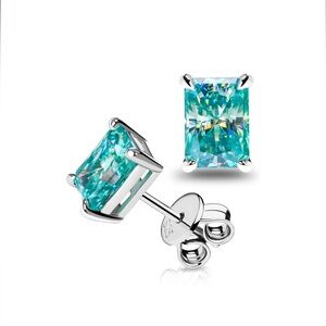 14k Genuine Santorini Blue Diamond Earrings